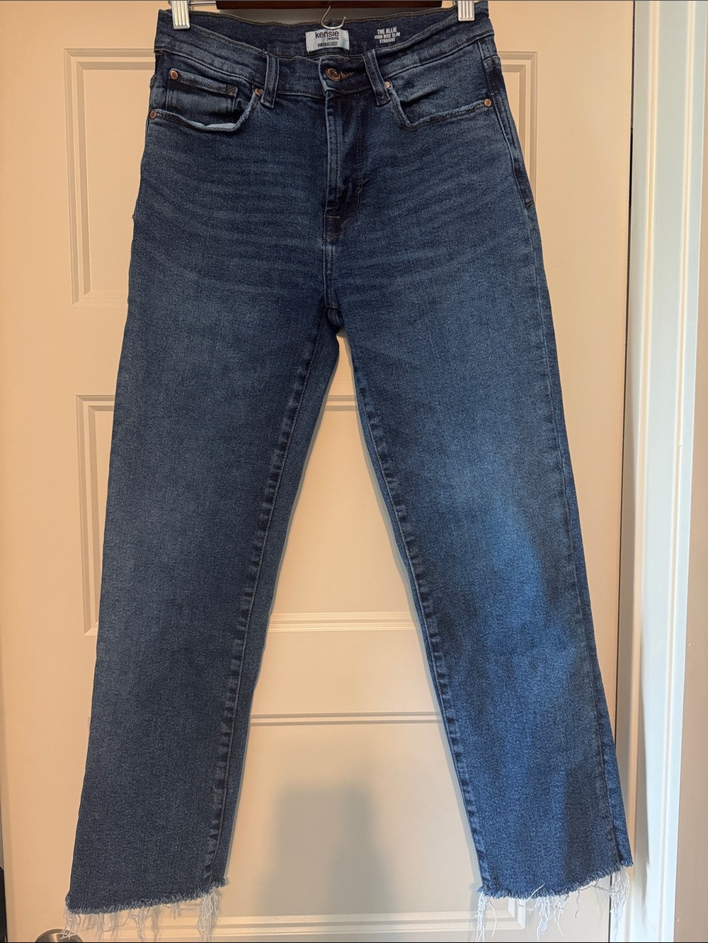 Kensie Dark Indigo The Allie High Rise Slim Straight Jeans
